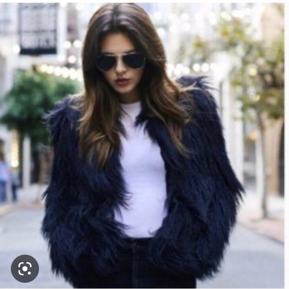Ladakh x Urban Outfitters Navy Faux Fur Jacket
